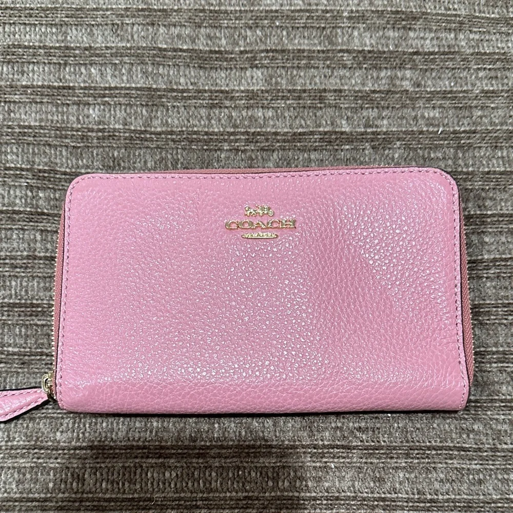 Coach Pink Pebbled Leather Wallet - Picture 2 of 5